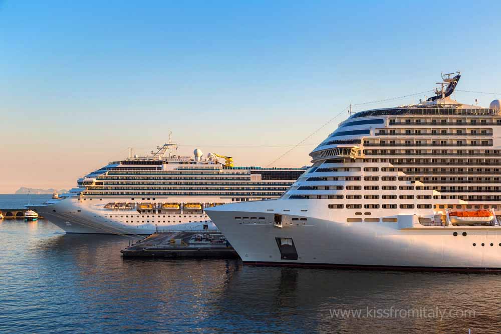 cruise ships docked at port of naples for best shore excursions in italy