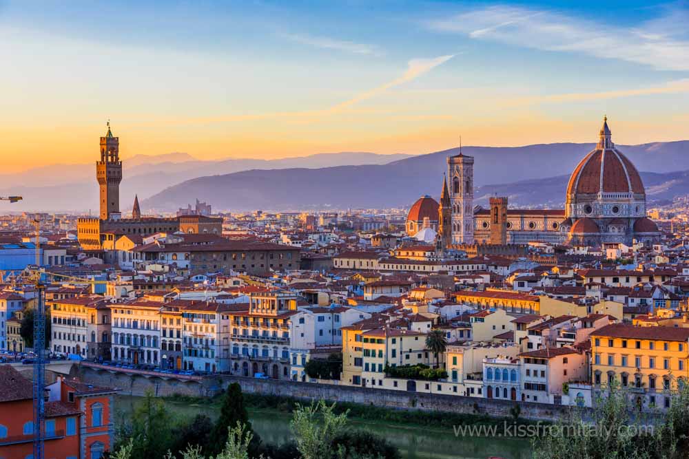 panoramic sunset view of florence best shore excursion from livorno
