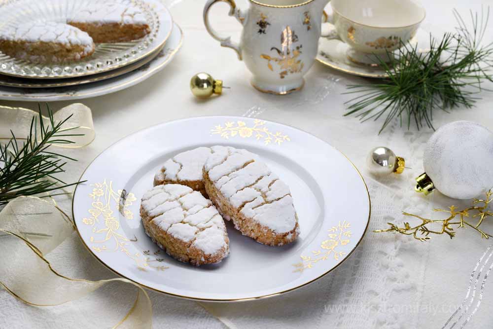 ricciarelli traditional christmas almond based sweet of siena, italy